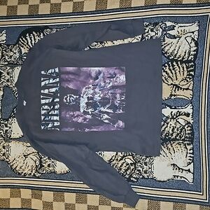 Nirvana graphic tee shirt long sleeve cotton gray